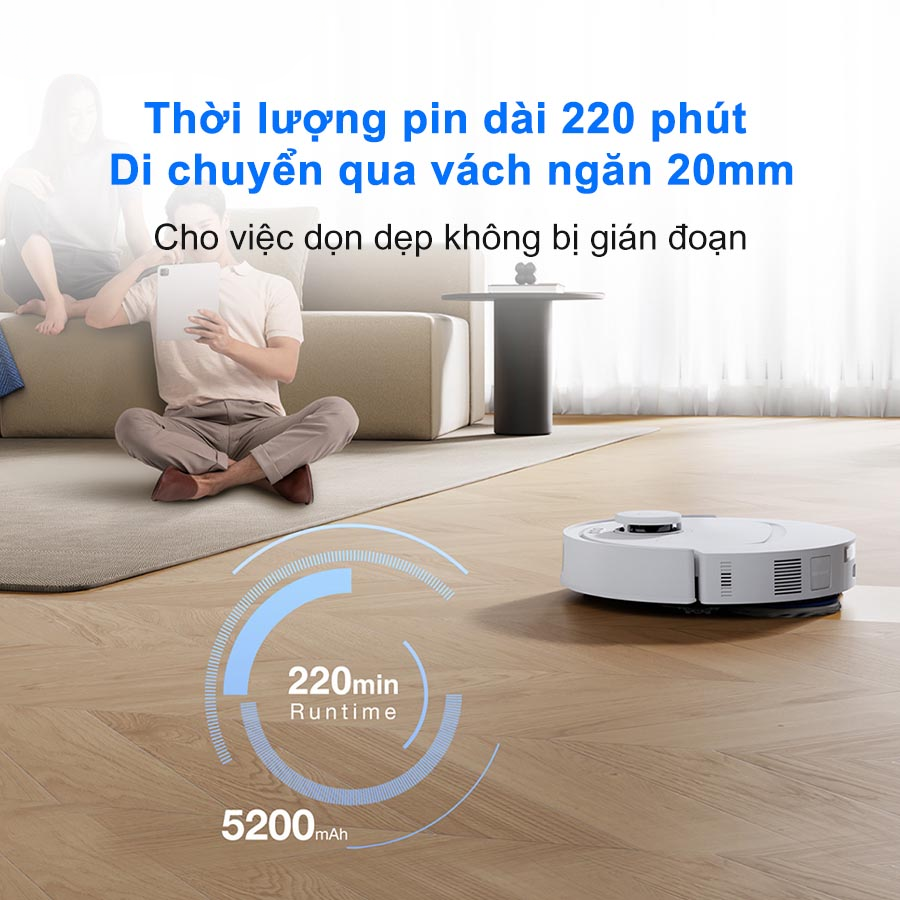 Thời gian pin dài 220 phút