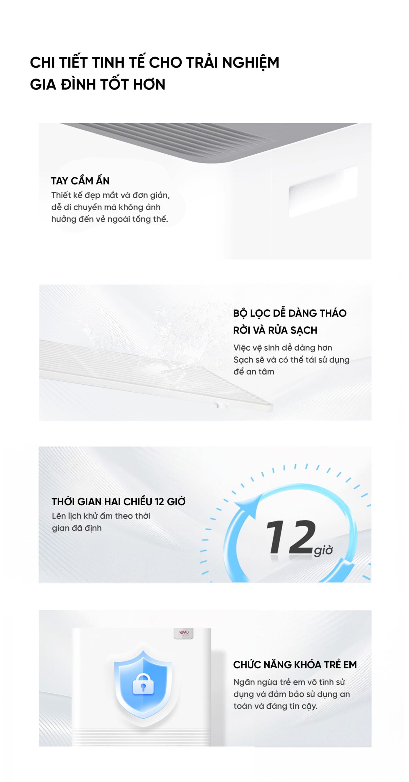 Máy hút ẩm thông minh Xiaomi VINO 40L | Giá tốt