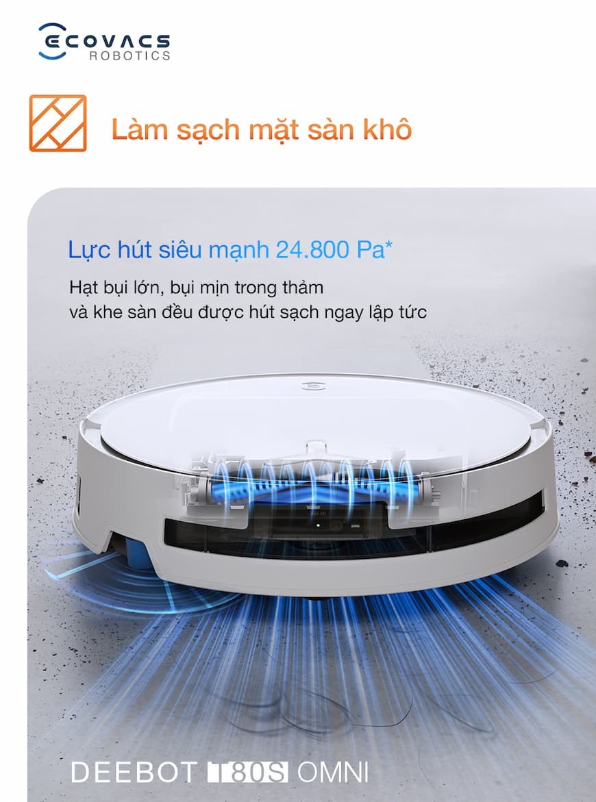 Ưu điểm nổi bật của robot hút bụi lau nhà Ecovacs Deebot T80S Omni