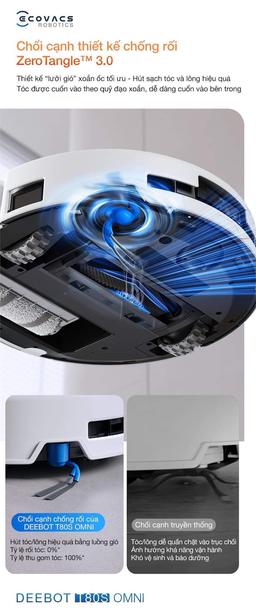 Ưu điểm nổi bật của robot hút bụi lau nhà Ecovacs Deebot T80S Omni