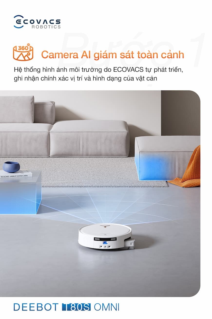 Ưu điểm nổi bật của robot hút bụi lau nhà Ecovacs Deebot T80S Omni