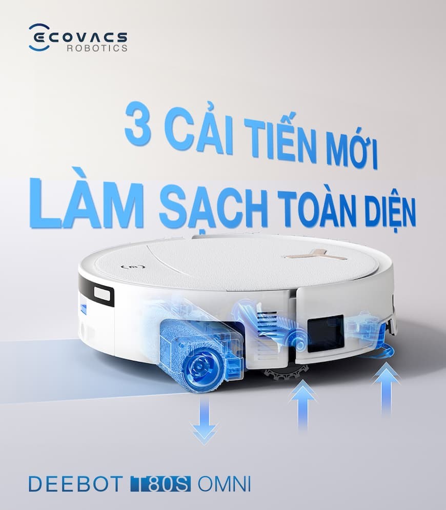 Sự khác biệt Robot hút bụi lau nhà Ecovacs Deebot T80S Omni