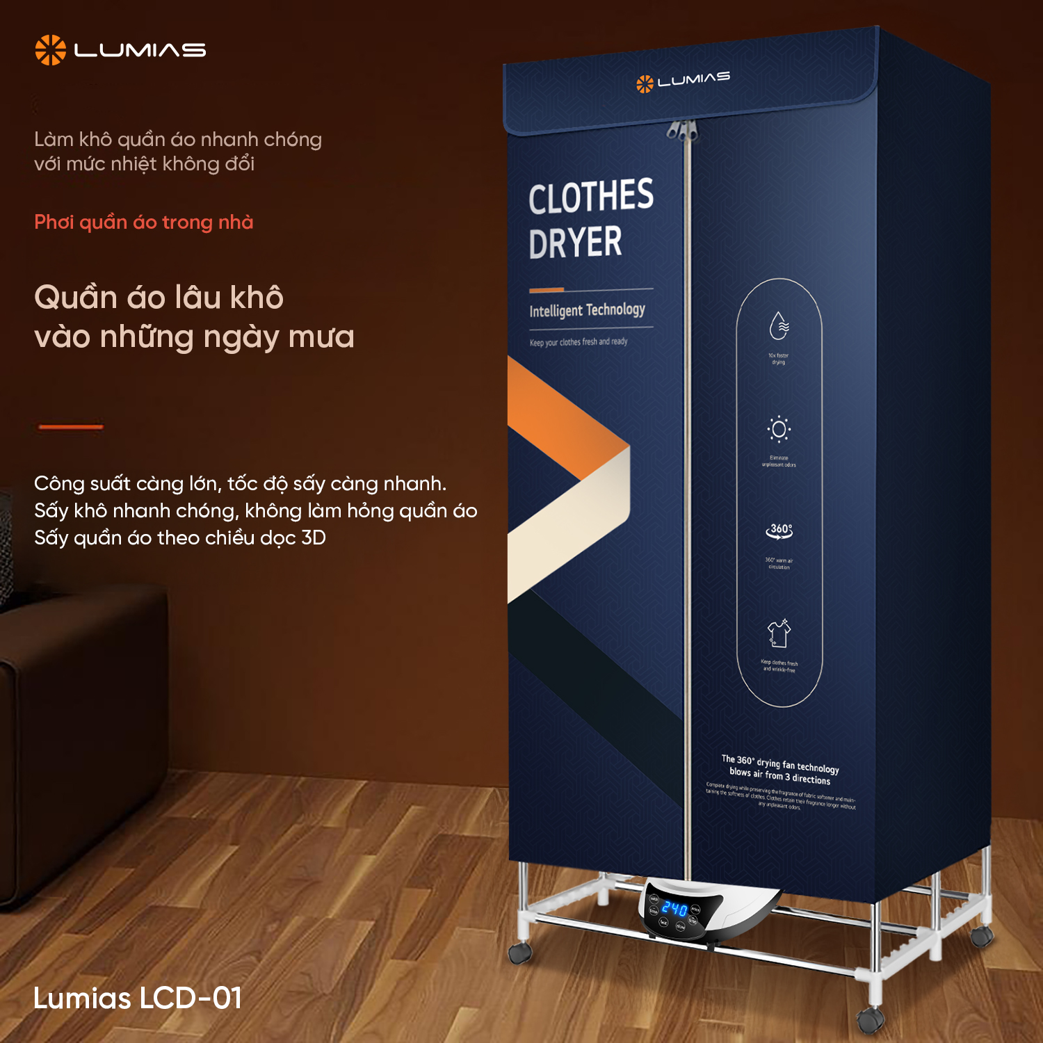 Tủ sấy quần áo Lumias LCD-01 chính hãng