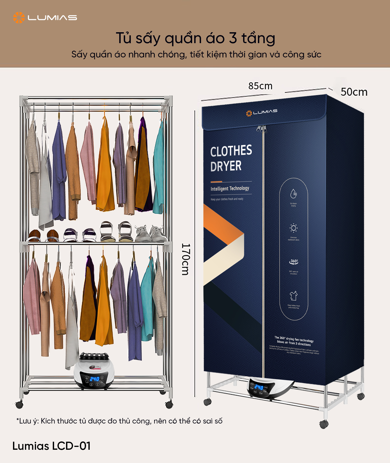 Lumias LCD-01 là tủ sấy 3 tầng tiết kiệm thời gian, công sức