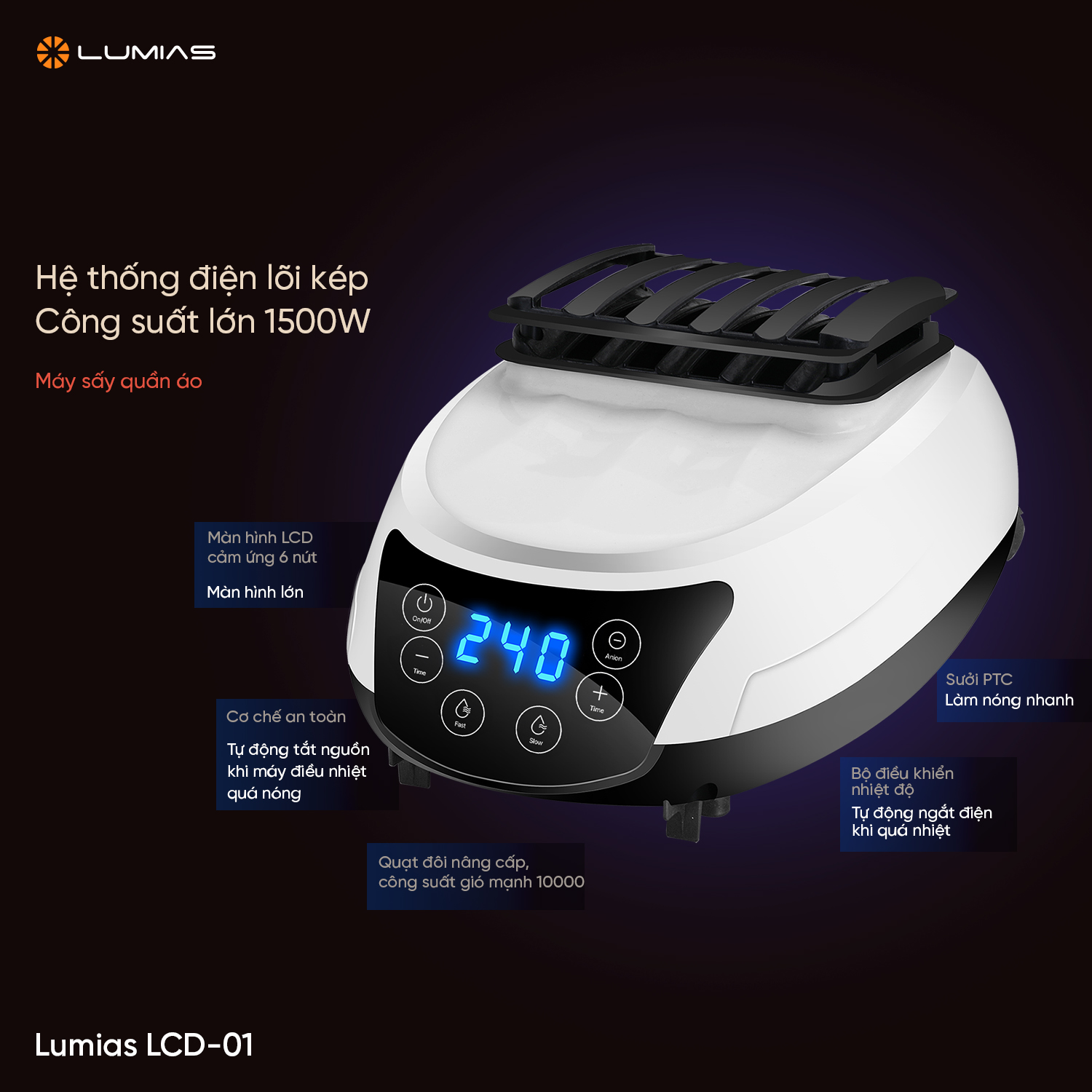 Lumias LCD-01 sở hữu hệ thống điện lõi kép công suất lớn