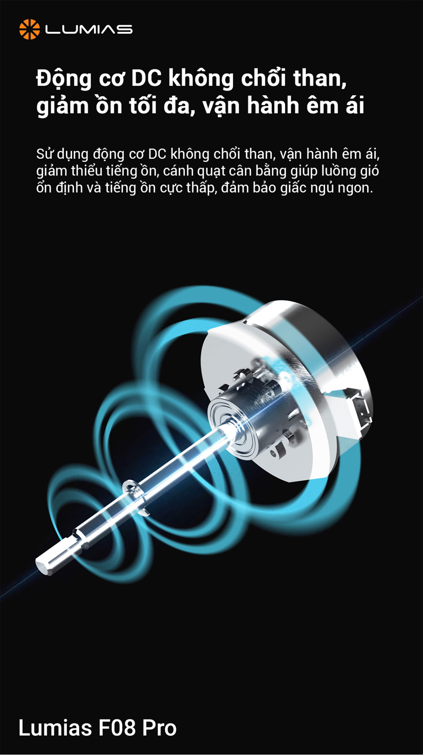 Lumias F08 Pro hoạt động mà không gây tiếng ồn lớn 