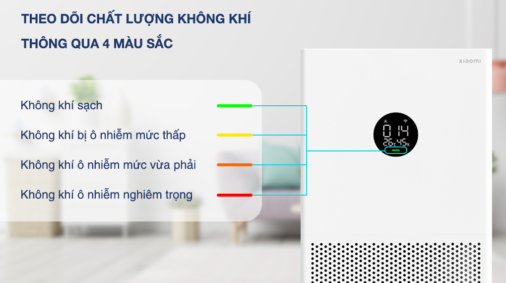Máy lọc không khí Xiaomi Smart Air Purifier 4 lite - Đèn báo chất lượng không khí Máy lọc không khí Xiaomi Smart Air Purifier 4 lite - Đèn báo chất lượng không khí