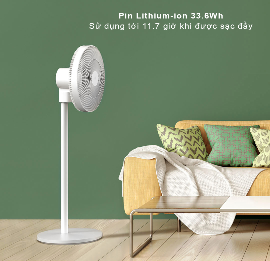 Quạt đối lưu tuần hoàn không khí Xiaomi BPLDS05DM cho thời gian sử dụng liên tục đến 11.7 giờ