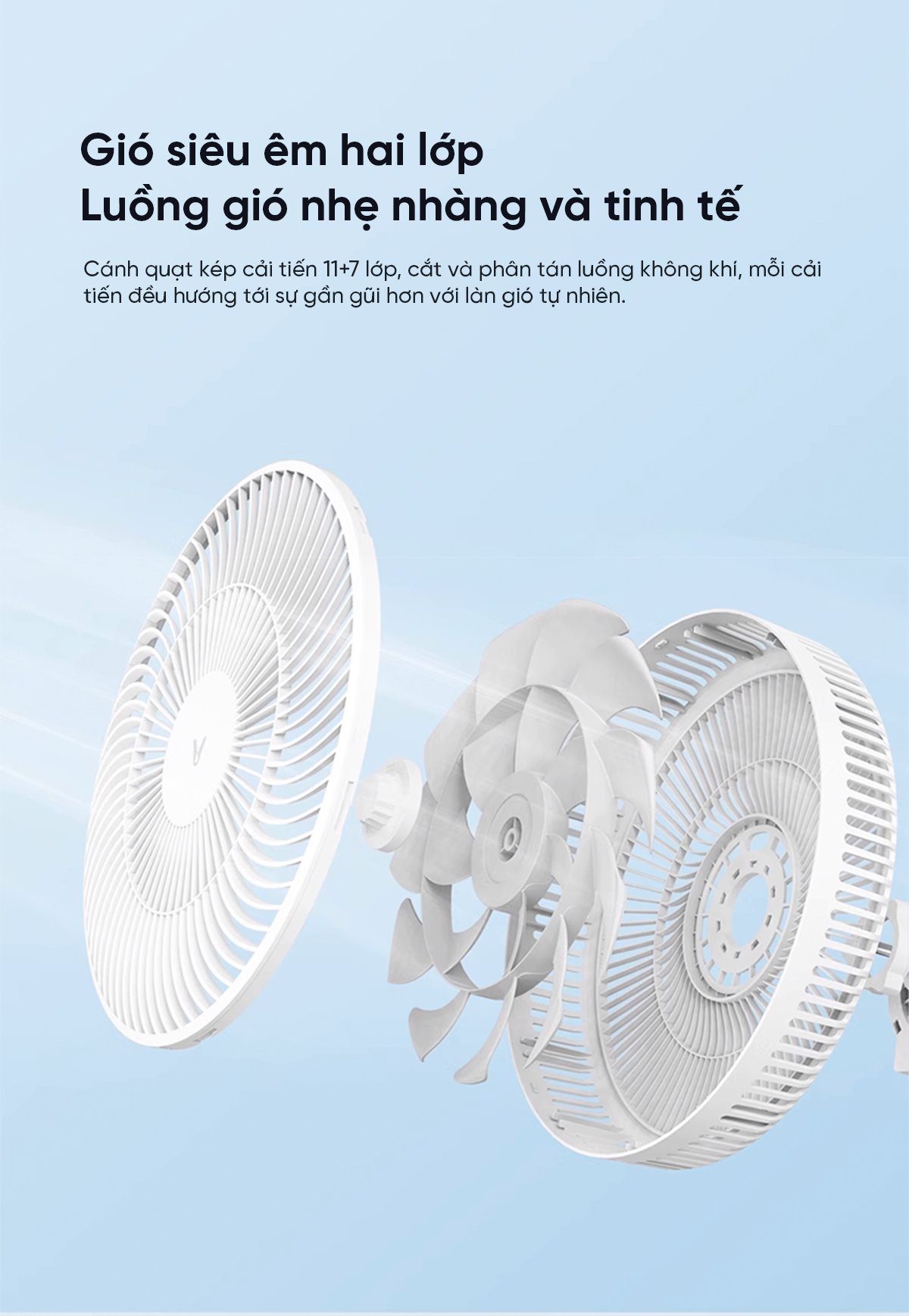 Quạt cây Xiaomi Viomi Động Cơ Không Chổi Than 18 Cánh