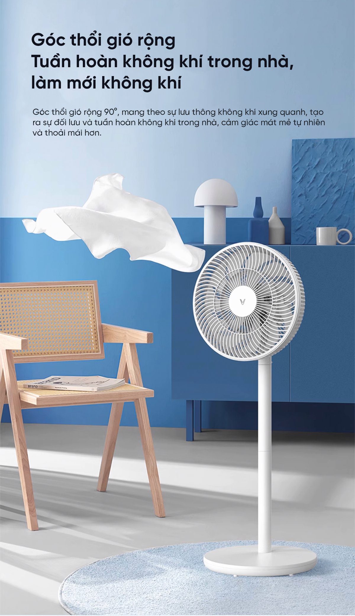 Quạt cây Xiaomi Viomi Động Cơ Không Chổi Than 18 Cánh