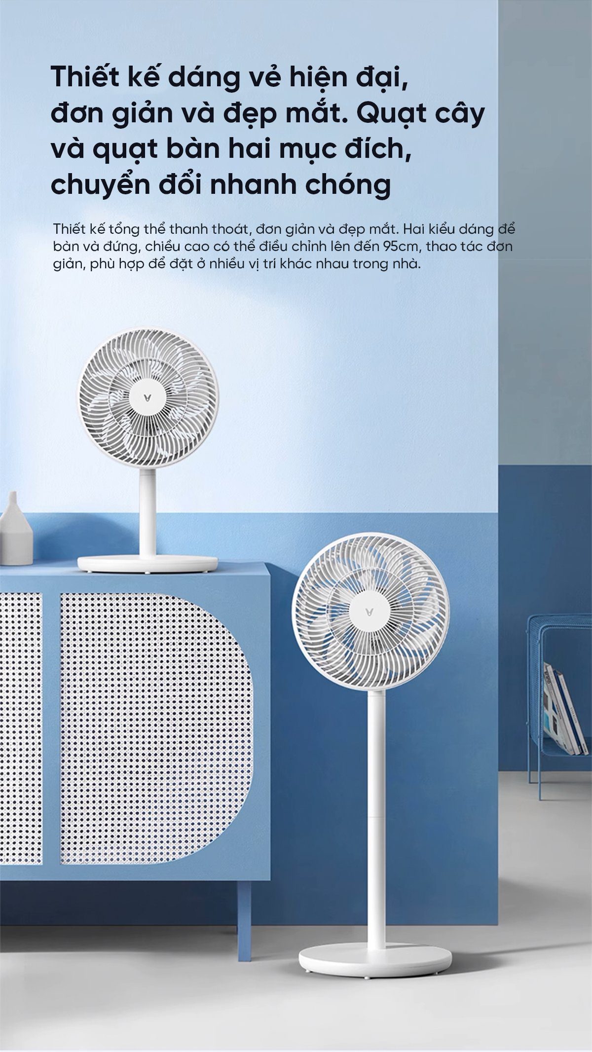 Quạt cây Xiaomi Viomi Động Cơ Không Chổi Than 18 Cánh