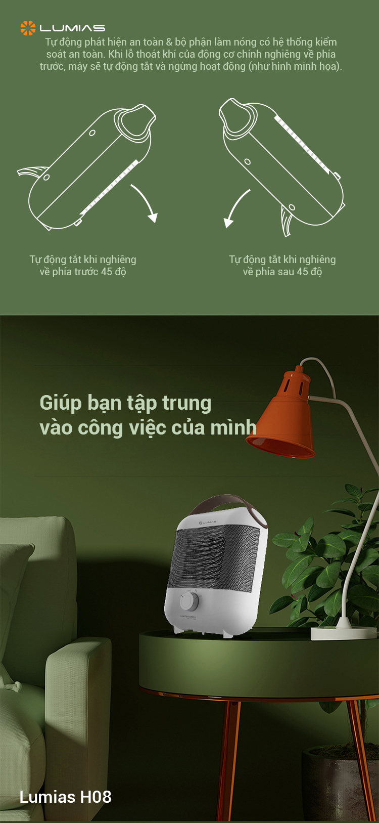 Lumias H08 tự động ngắt khi quá nhiệt