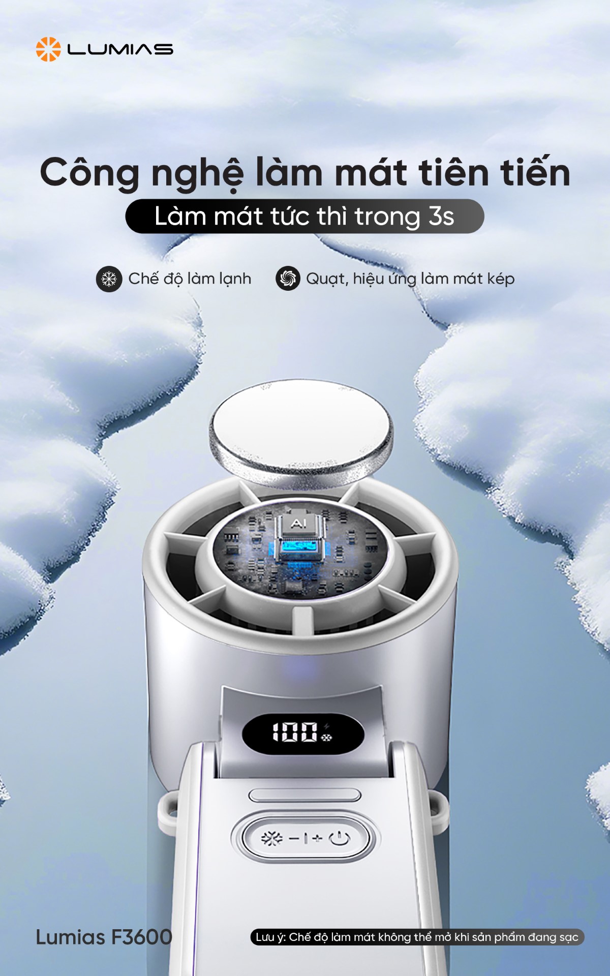 Lumias F3600 làm lạnh nhanh chóng chỉ trong 3s