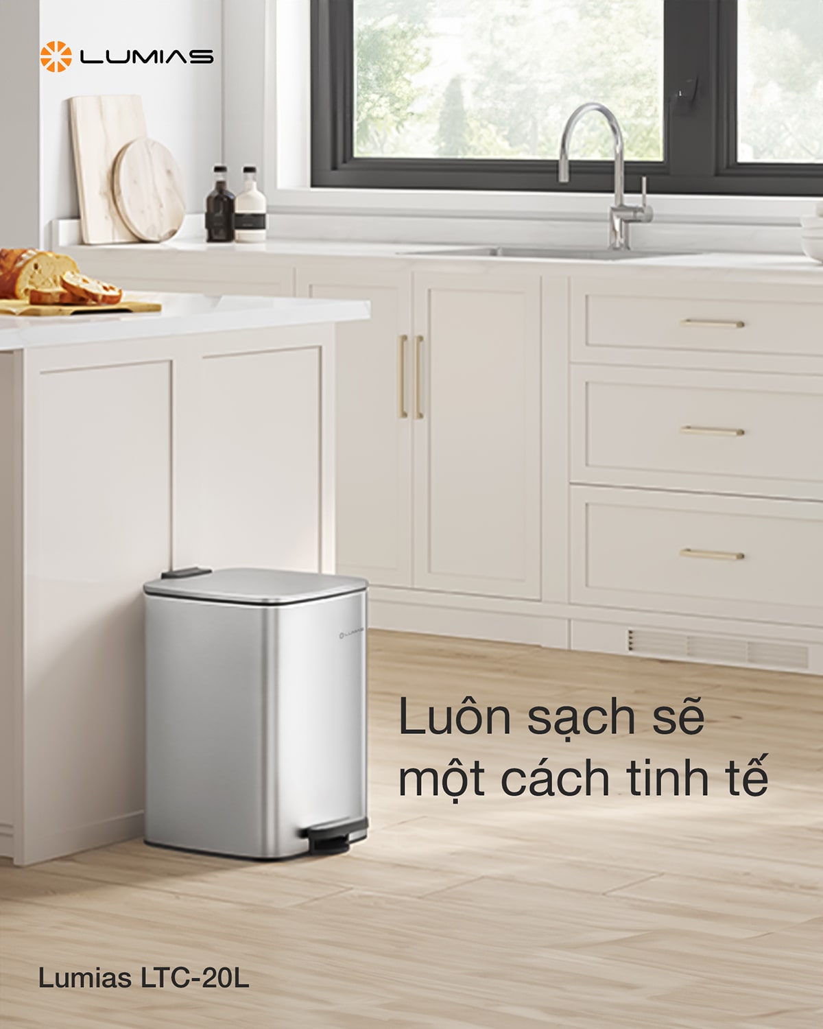 Thùng rác dung tích 20L Lumias LTC-20L giữ cho ngôi nhà sạch sẽ một cách tinh tế
