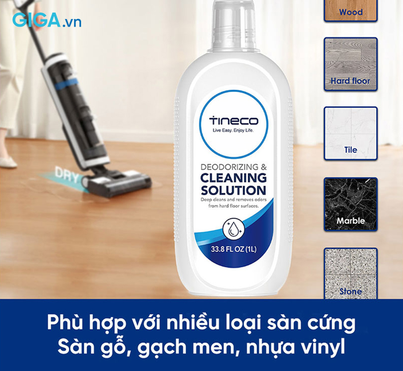 Nước lau sàn dùng cho máy hút bụi lau sàn Tineco 9FWWS101800 an toàn và tiện lợi