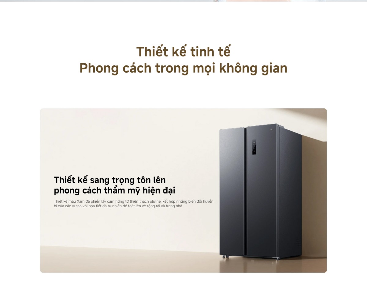 Tủ lạnh Xiaomi Mijia Refrigerator Side-by-Side 635L | Xám đá