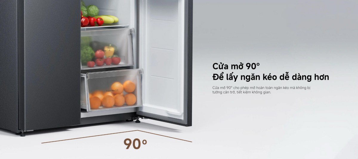 Tủ lạnh Xiaomi Mijia Refrigerator Side-by-Side 635L | Xám đá