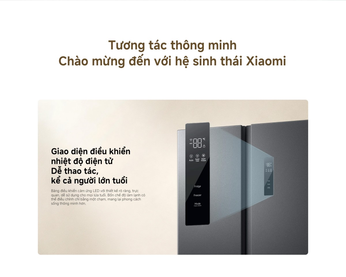 Tủ lạnh Xiaomi Mijia Refrigerator Side-by-Side 635L | Xám đá