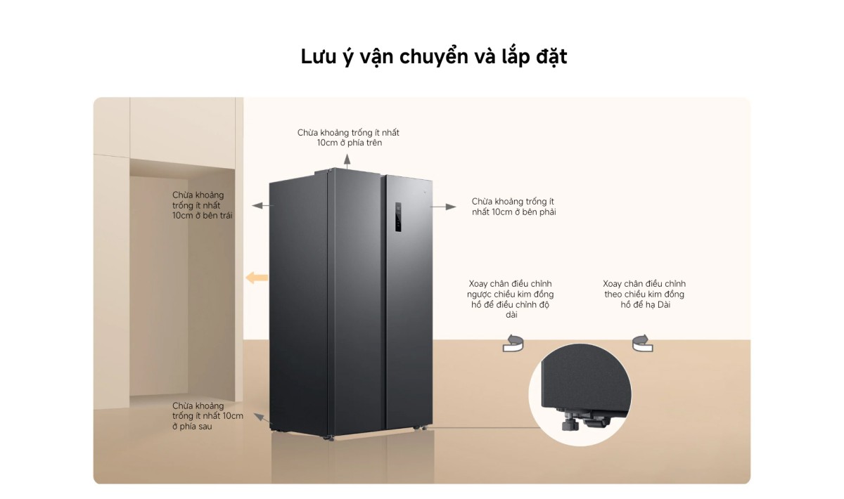 Tủ lạnh Xiaomi Mijia Refrigerator Side-by-Side 635L | Xám đá