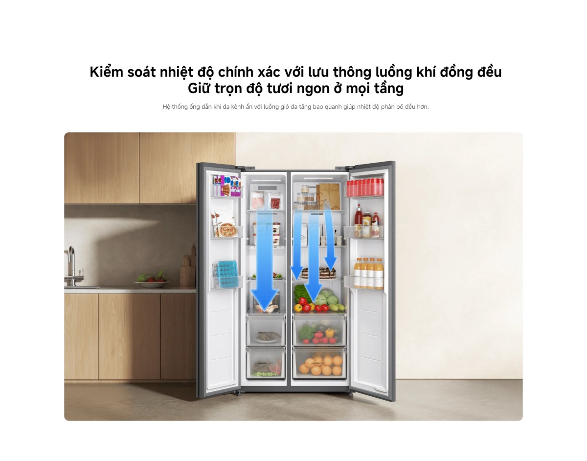 Tủ lạnh Xiaomi Mijia Refrigerator Side-by-Side 635L | Xám đá